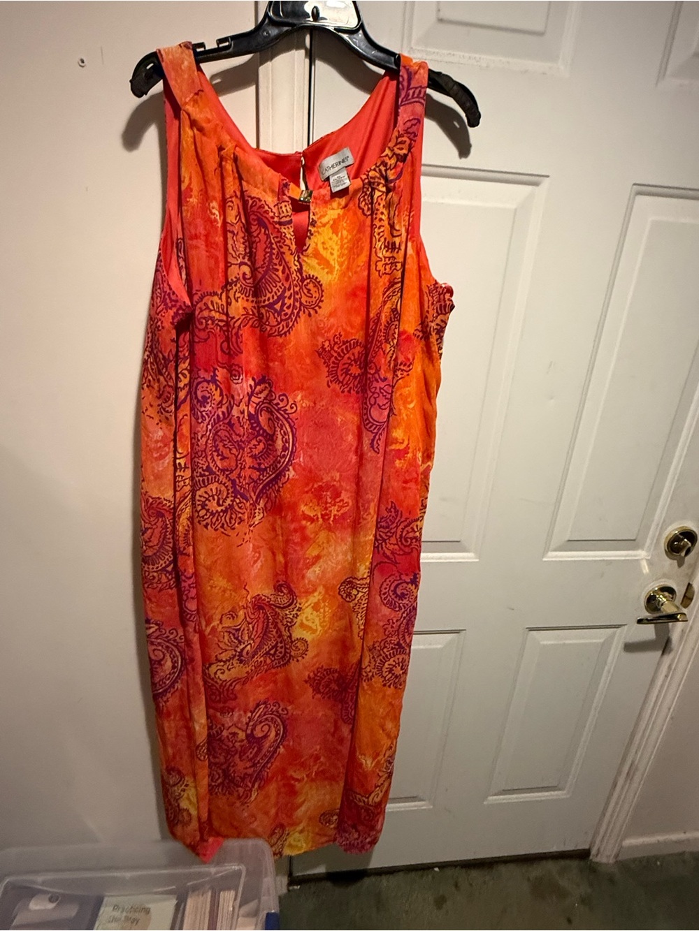 Catherines Orange and Purple Paisley Maxi Dress